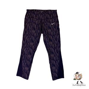Nike Racer Cropped Running Tights Womens XS Extra Small Purple Printed Dri FIT